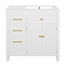 Bathroom Vanity With Sink, 1 Tip Out Drawer, 3 Side Drawers, Adjustable Shelf