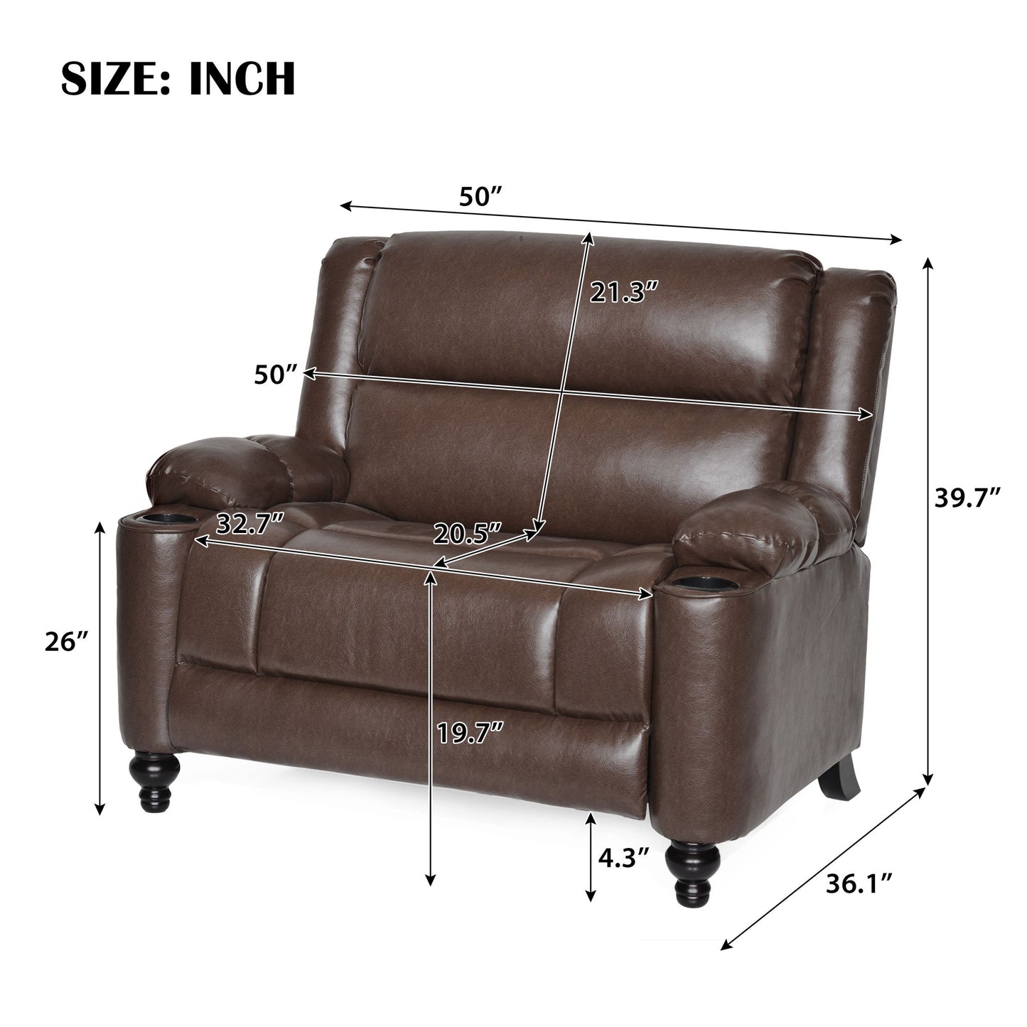 Tufted Design Wide Manual Recliner Chair
