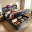 Upholstered Platform Bed With A Hydraulic Storage System, LED And USB Charging (Without Mattress)