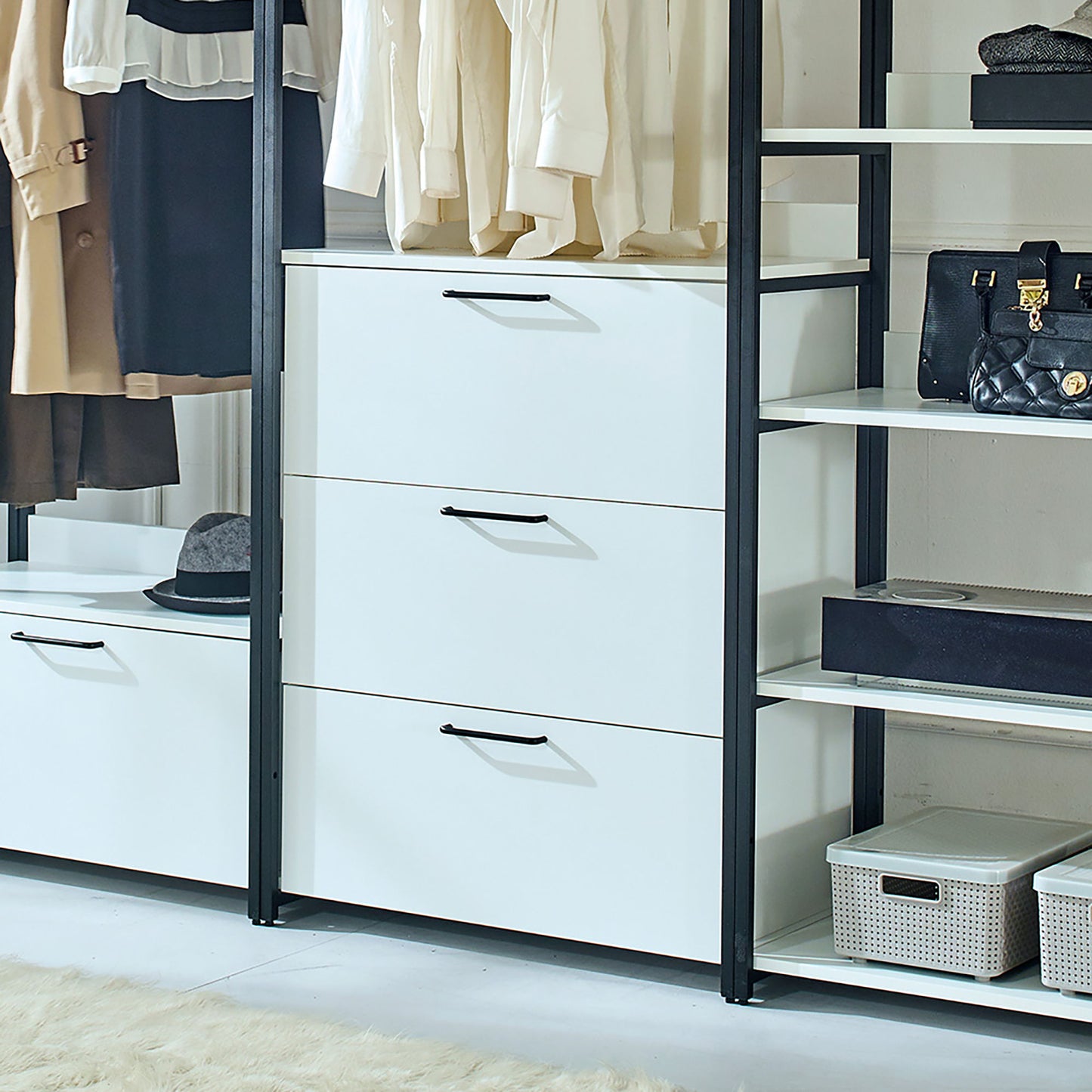 Fiona - Freestanding, Walk-In Closet System - White - Wood