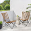 Wicker Chair With Geometric Cross Base, (Set of 2) - Light Brown