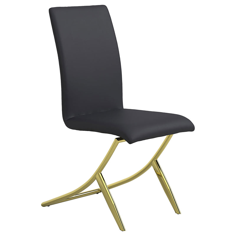 Sillas de comedor (juego de 2) - Negro / Dorado