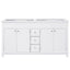 Bathroom Vanity Cabinet Only, 3 Drawers & 4 Doors With Double Layer Shelves - White