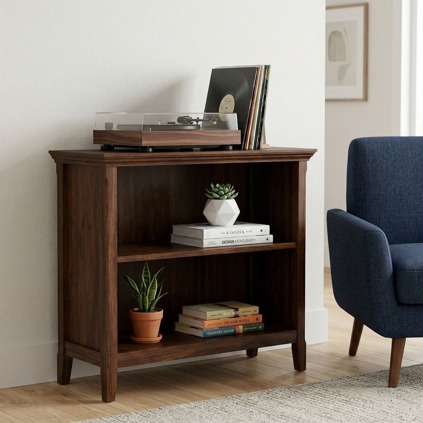 Amherst - 2 Shelf Bookcase - Brown
