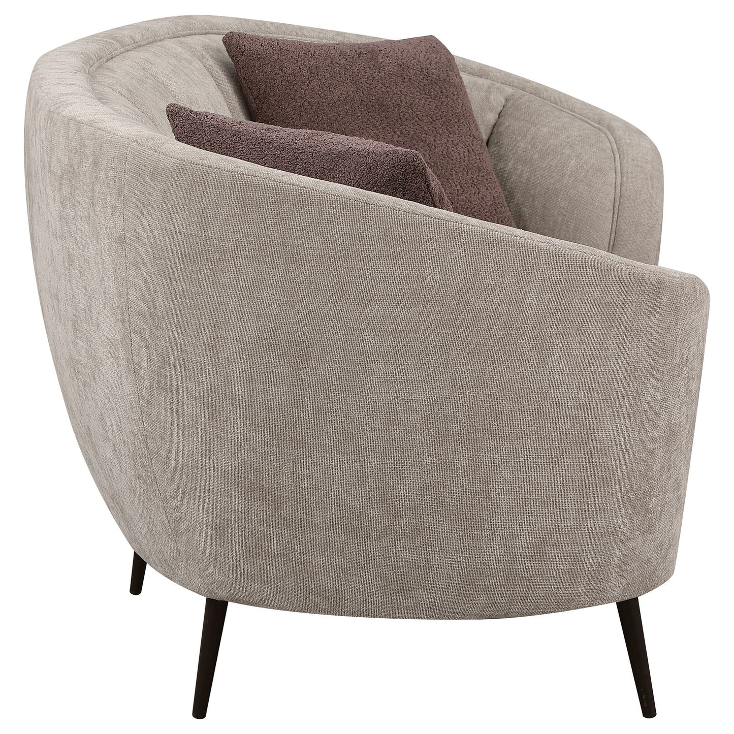 Saanich - Upholstered Curved With Plump Accent Pillows - Beige