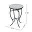 Outdoor Round Side Table With Mosaic Style Top And Curved Iron Legs