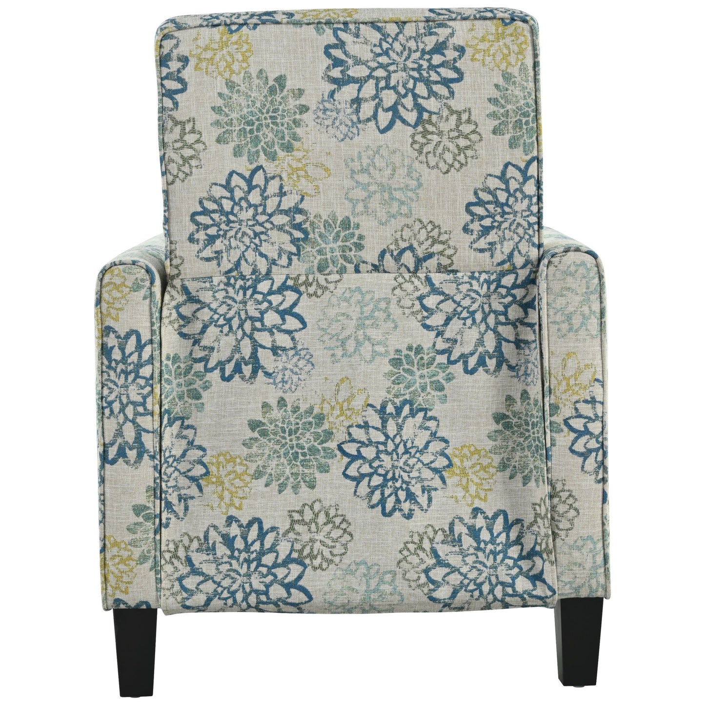 Upholstered Push Back Recliner Chair For Living Room - Blue