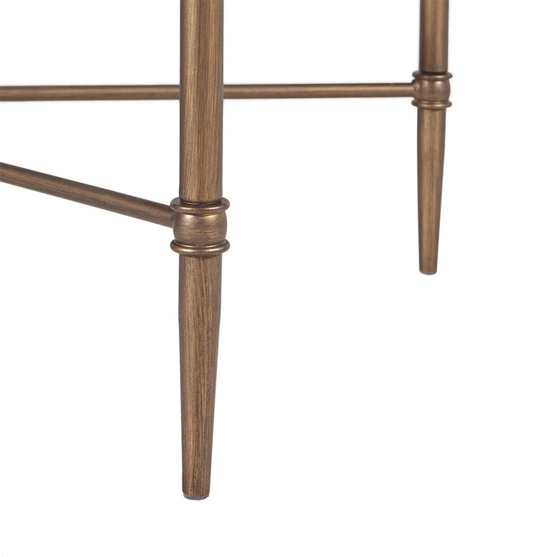 Metal Rectangle Coffee Table With Tempered Glass Top - Bronze