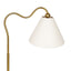 Ornate - Ring Base Curved Table Lamp With Triangle Drum Shade - Gold / White