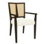 Mid Century Modern Arm Dining Chair Set With Rattan Backrest