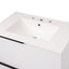 Fluted Bathroom Vanity With Ceramic Sink, Soft Close Slides