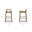 Sven - Modern Minimalist Low Back Counter Stool - Dark Brown Walnut
