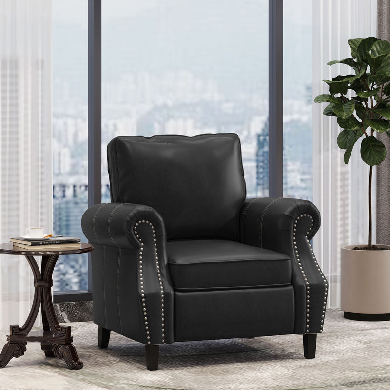 Contemporary Club Chair With Nailhead Trim And Rolled Armrests