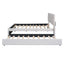 Upholstered Platform Bed With Brick Pattern Headboard And Twin Long Size Trundle