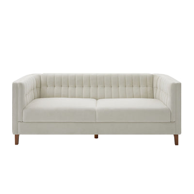 Modern 3 Seater Sofa, Upholstered Couch With Curved Armrests