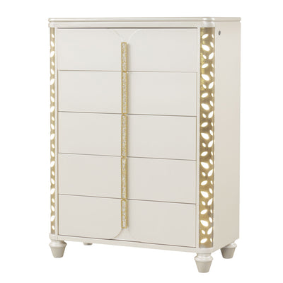 Cinderella - Chest With LED Accents And 5 Storage Drawers - Beige