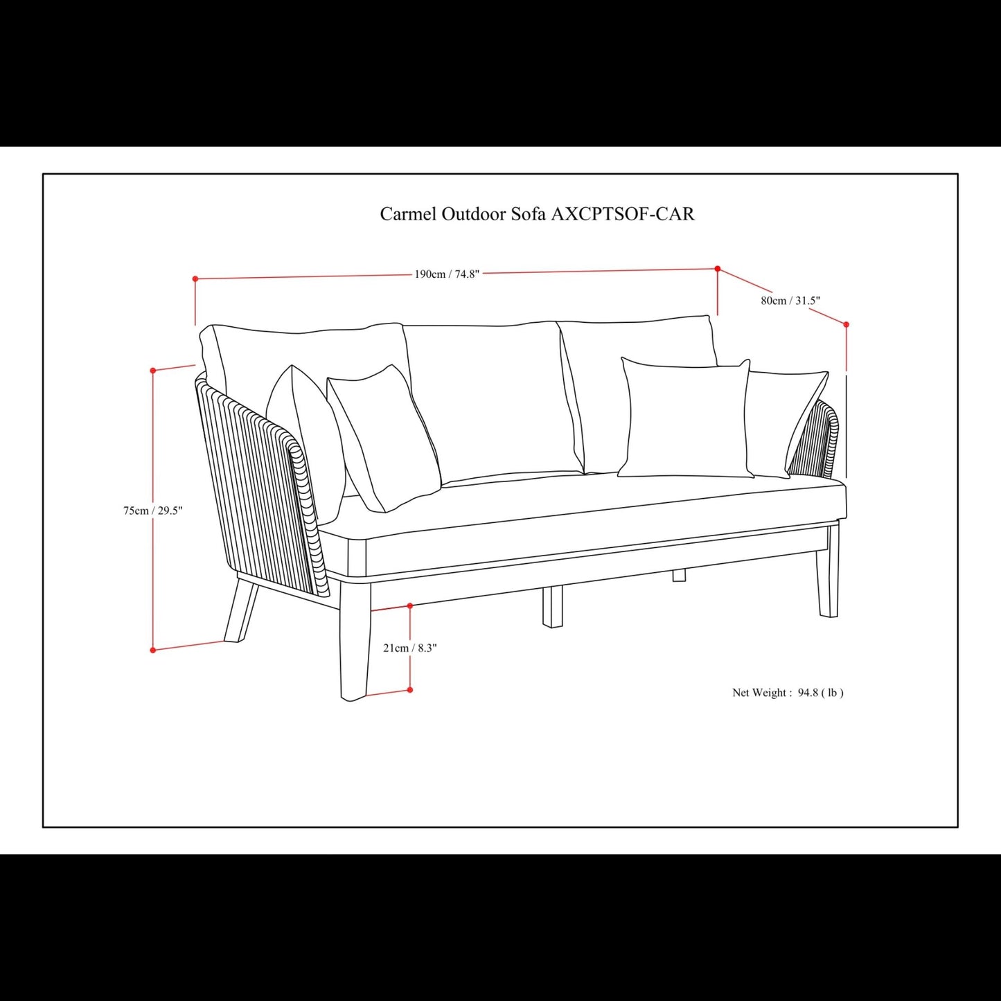 Carmel - Outdoor Sofa - Sand Drift