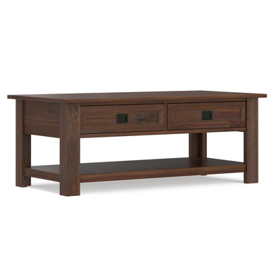 Monroe - Rectangular Coffee Table With Drawers - Brown