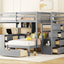Bunk Bed With Desk, Drawers And Shelves
