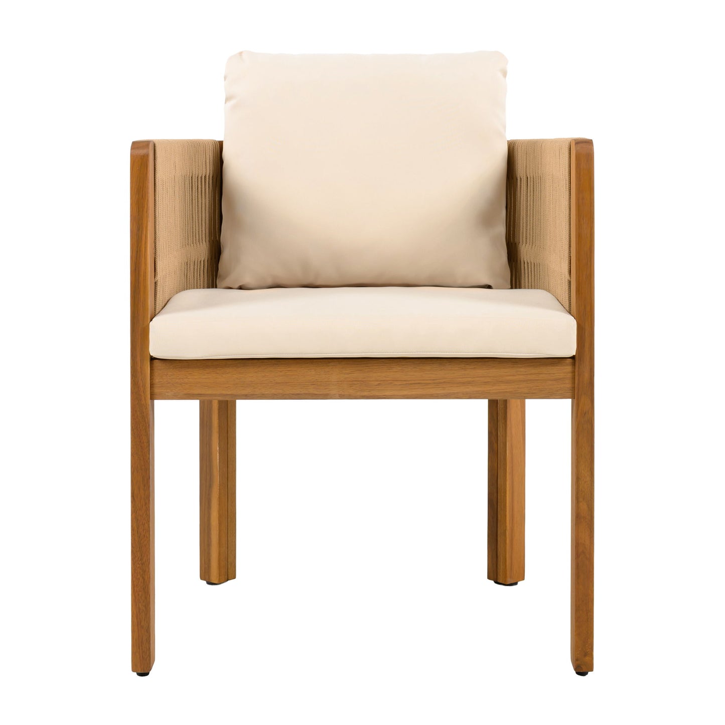 Outdoor Dining Chairs With Rope Handles (Set of 2)