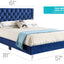Upholstered Nailhead Trim Chic Bed