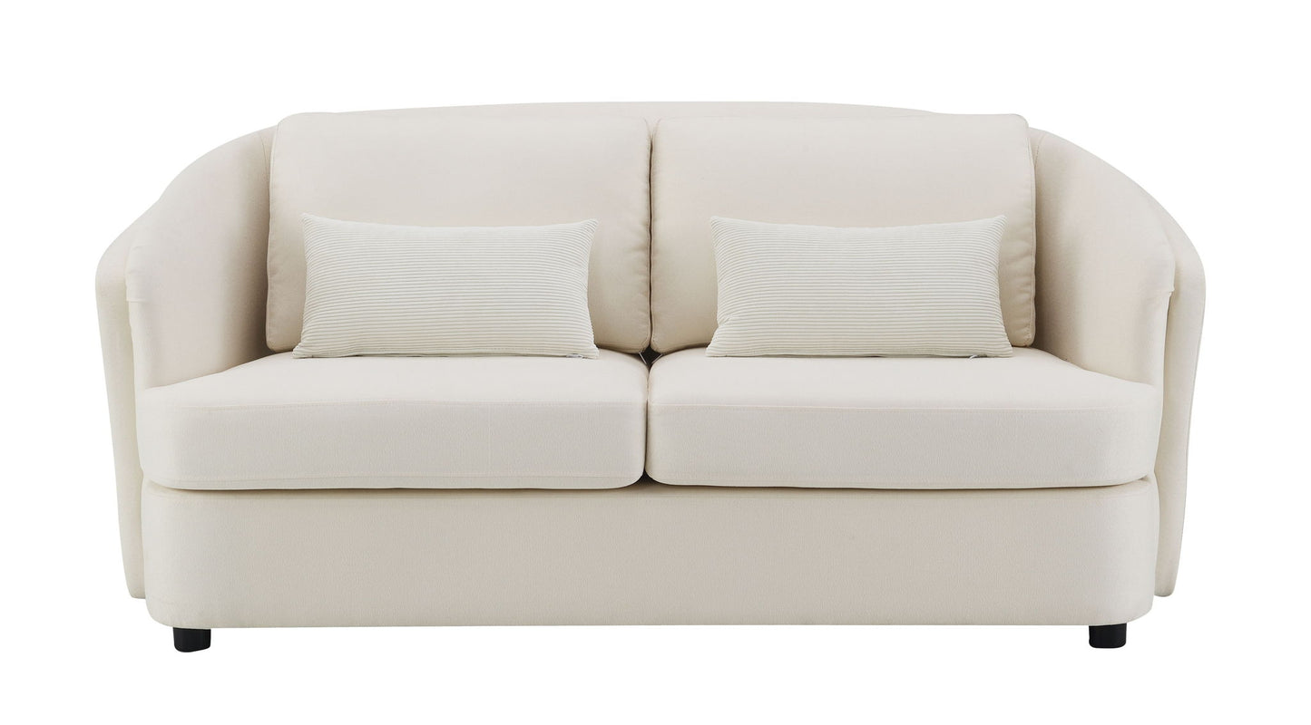 Mariko - 3 Piece Living Room Set Sofa Loveseat Chair - Beige