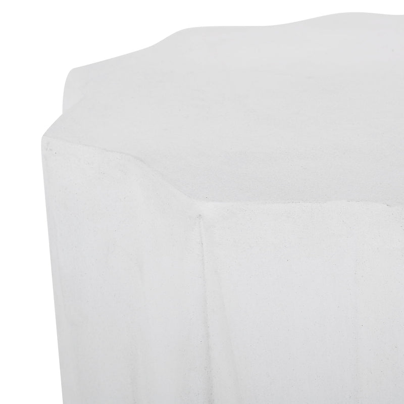 Outdoor Lightweight Concrete Side Table - Antique White