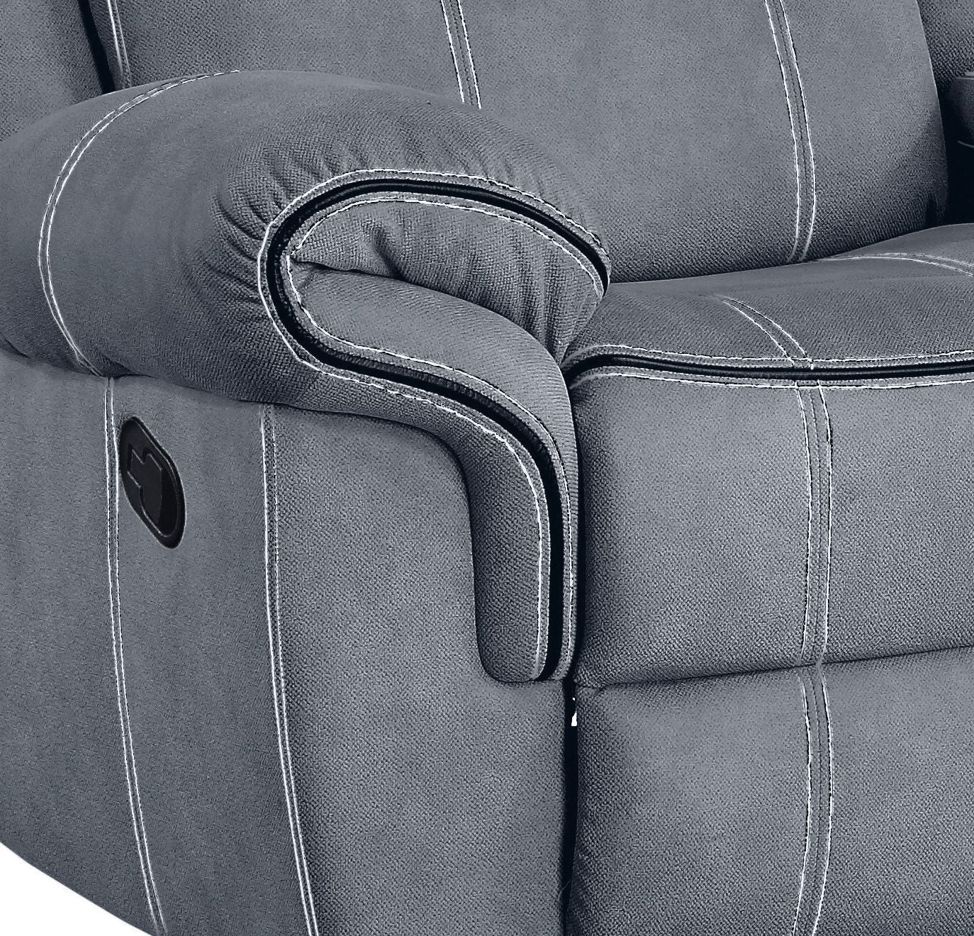 Zubaida - Two Tone Recliner Loveseat With USB Port Console