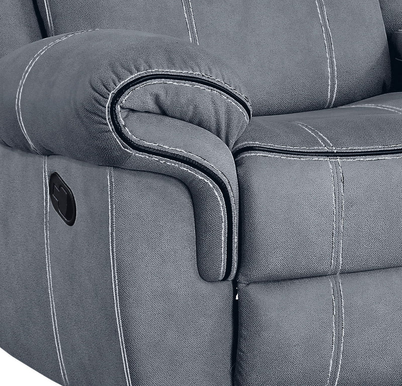 Zubaida - Two Tone Recliner Loveseat With USB Port Console