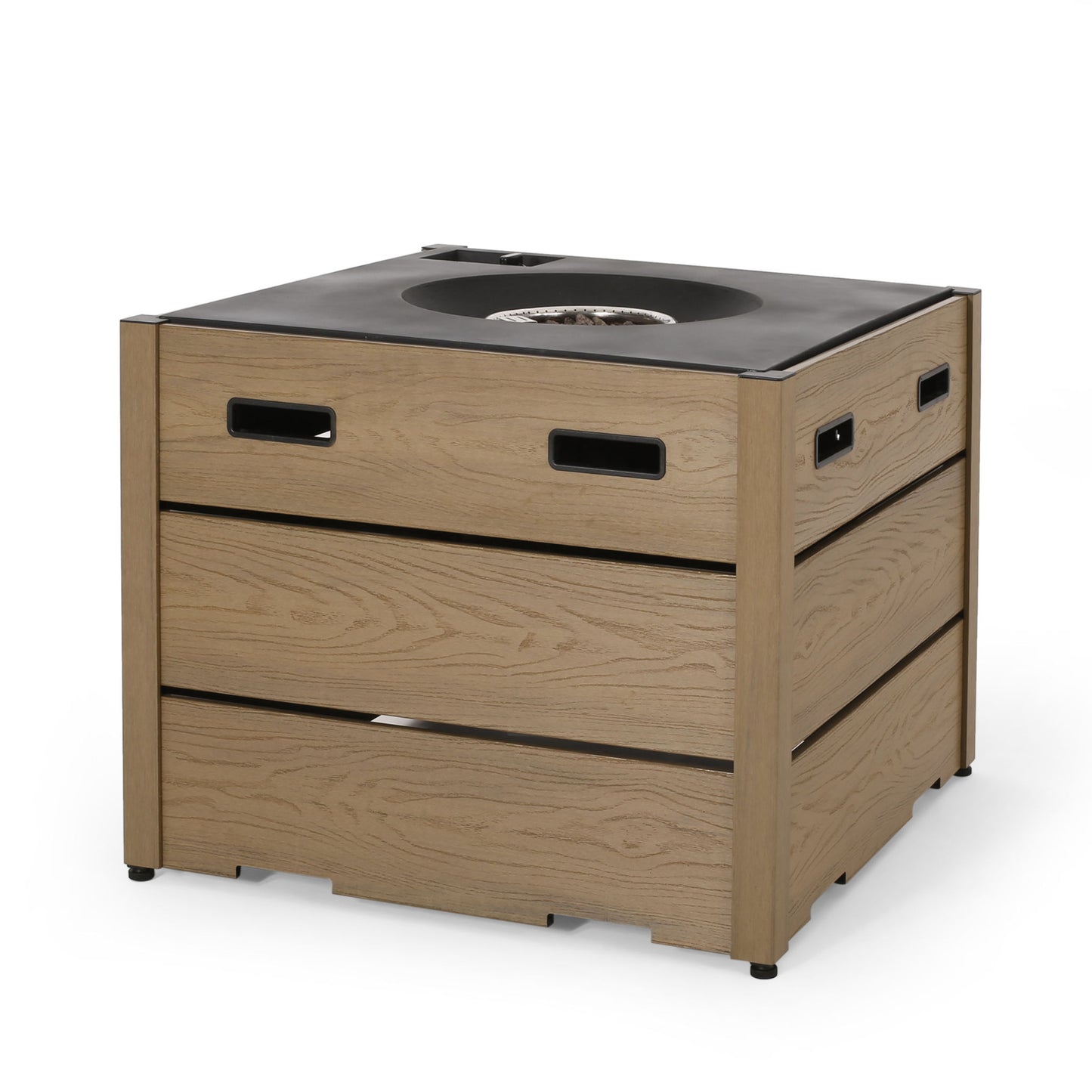 Rustic Style Outdoor Square Propane Fire Pit, 40, 000 Btu
