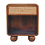Open Woven Bedside Table, 1 Drawer - Chestnut