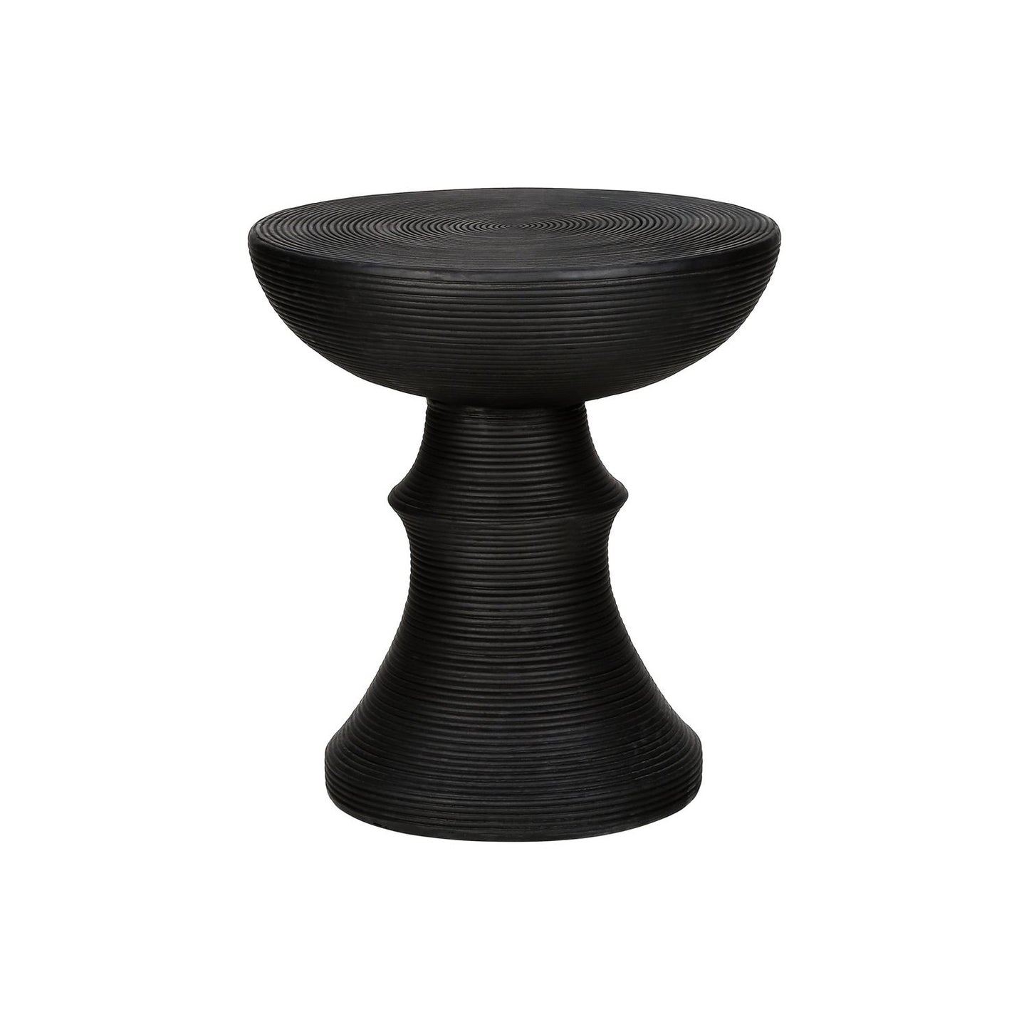 Round Accent Table, Indoor Outdoor - Black