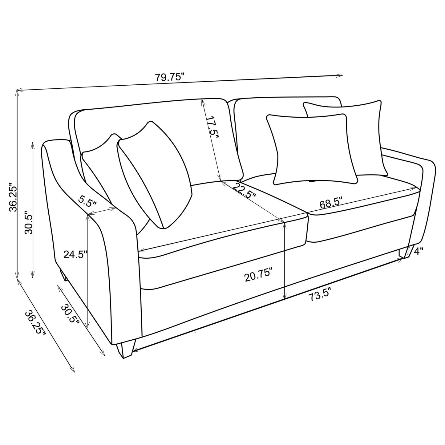 Mahaffey - 2 Piece Track Arm Living Room Set - Beige
