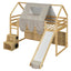 Loft Bed With House Shaped Frame And Tent