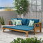 Outdoor Daybed With X-Shaped Panel Backrest And Armrests - Teak