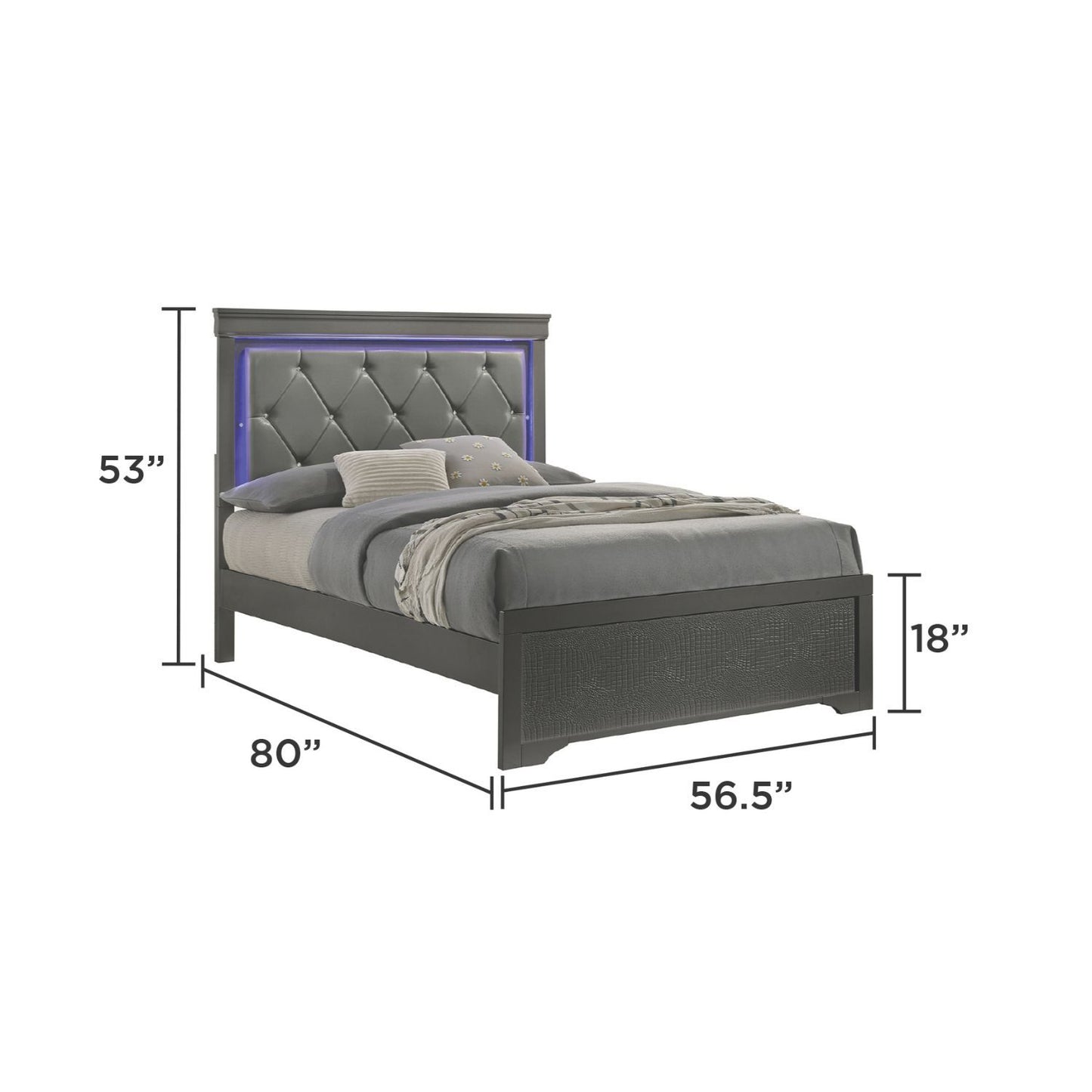 Blaze - Modern Bed With LED Headboard