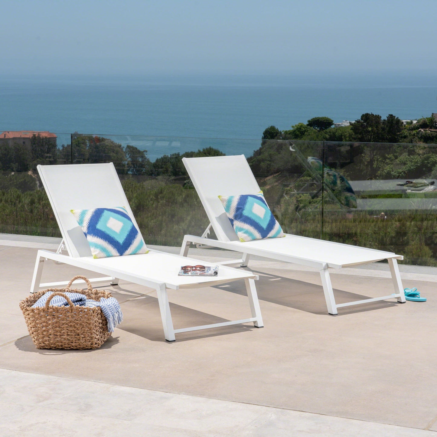 Myers - Modern Chaise Lounge Set With Adjustable Back