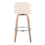 Toriano - Contemporary Fixed Height Barstool With Swivel & Round Footrest (Set of 2)