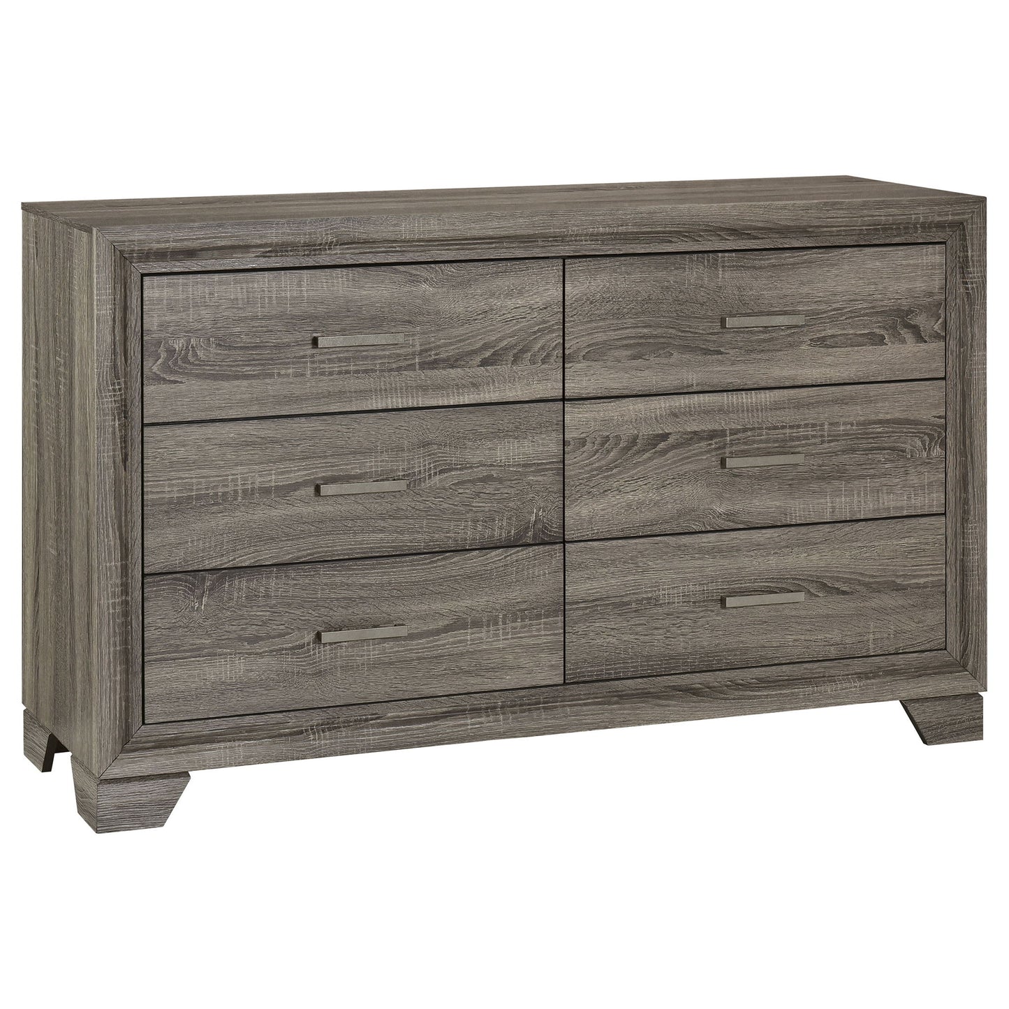 Funston - 4 Piece Queen Bedroom Set With Upholstered Headboard - Oak