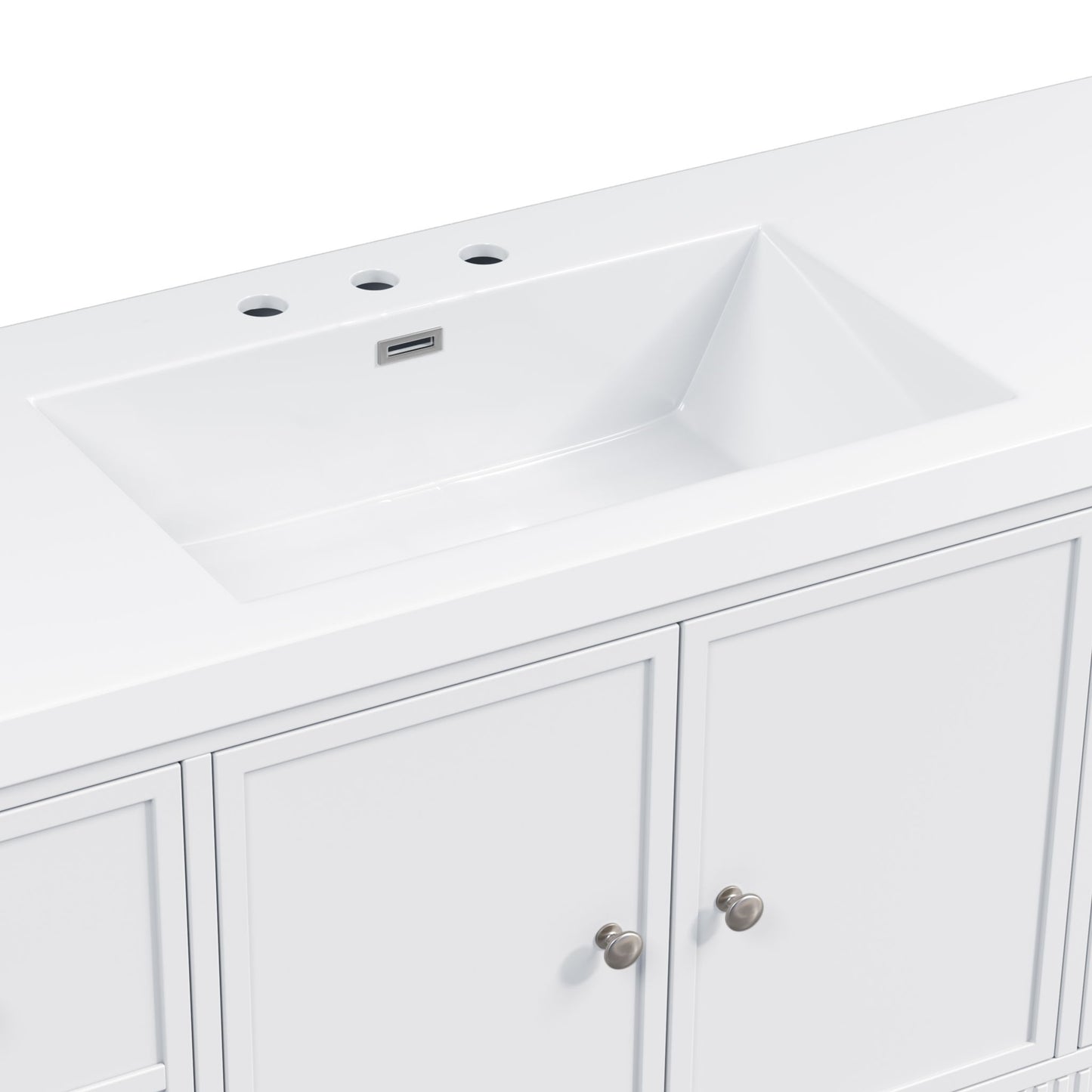 Bathroom Vanity With Separate Sink, Soft Close Doors And 4 Drawers
