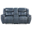 Stanwicke - Motion Reclining Loveseat With Console - Blue