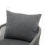 Modern Curved Aluminum Lounge Chair With Stylish Rope Weave Design And Cushioned Comfort For Outdoor