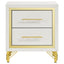 Chesney - 2 Drawer Nightstand With Trim, Bedroom Side Table - White