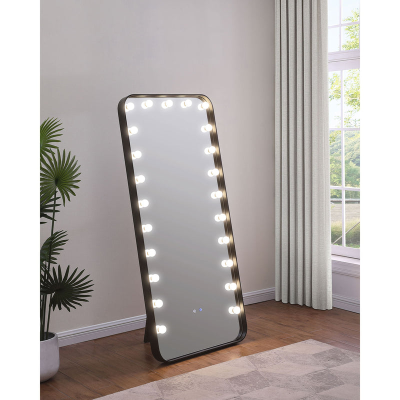 Villancourt - LED Standing Mirror With Speakers - Black