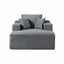 Convertible Chaise Lounge Chair With Wide Armrest & Throw Pillows
