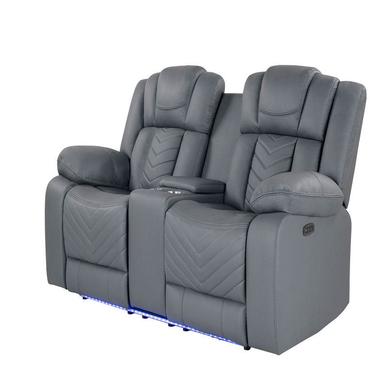 Raize - Power Living Room Set With Storage Console And Cup Holders
