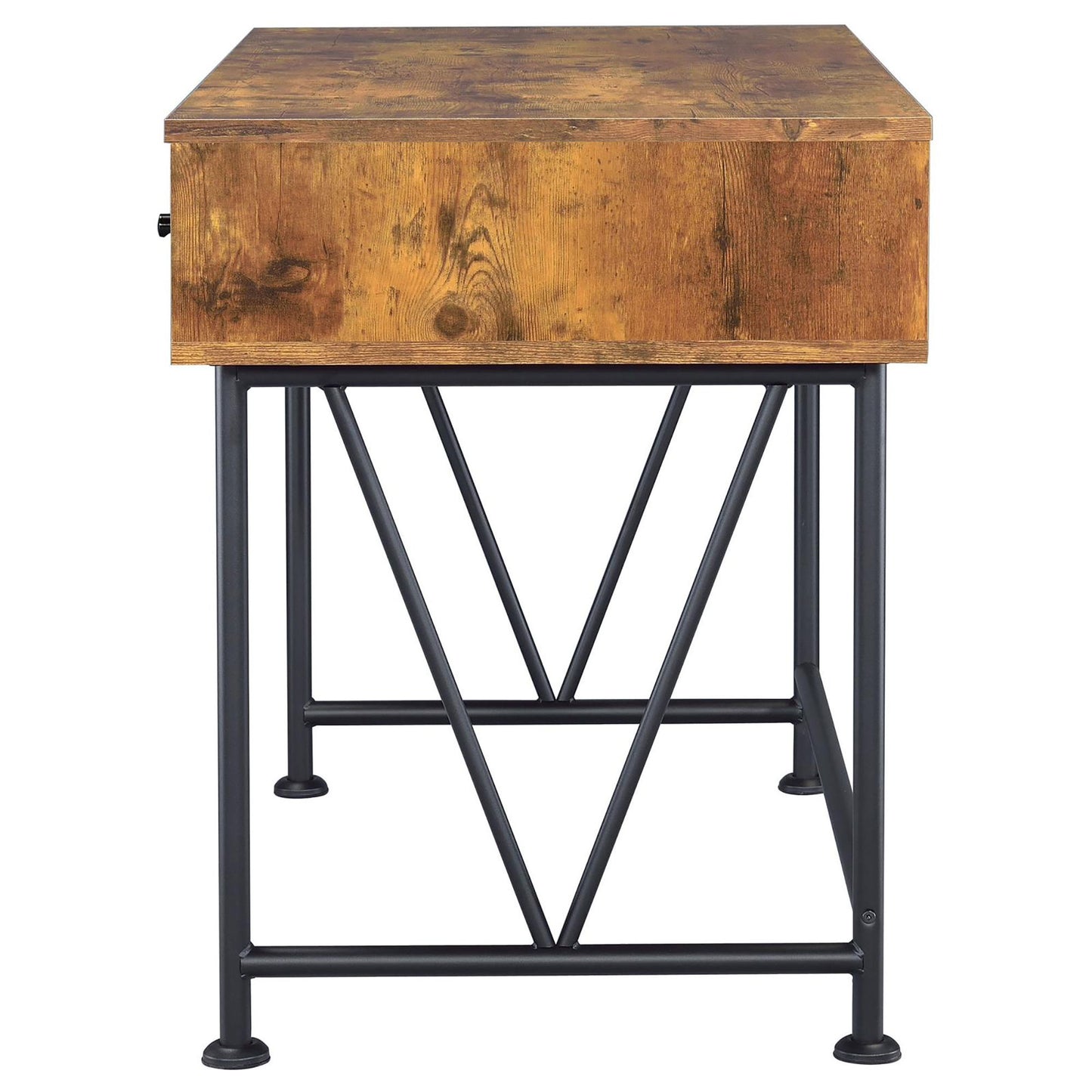 3 Drawer Writing Desk With Handles - Brown