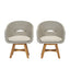 Modern Coastal Rattan Dining Chairs, (Set of 2), Solid Wood Legs - Beige