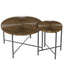 Radial - Pattern Coffee And End Table Set Waterproof Cover, Distressed Cylindrical Design (Set of 2)