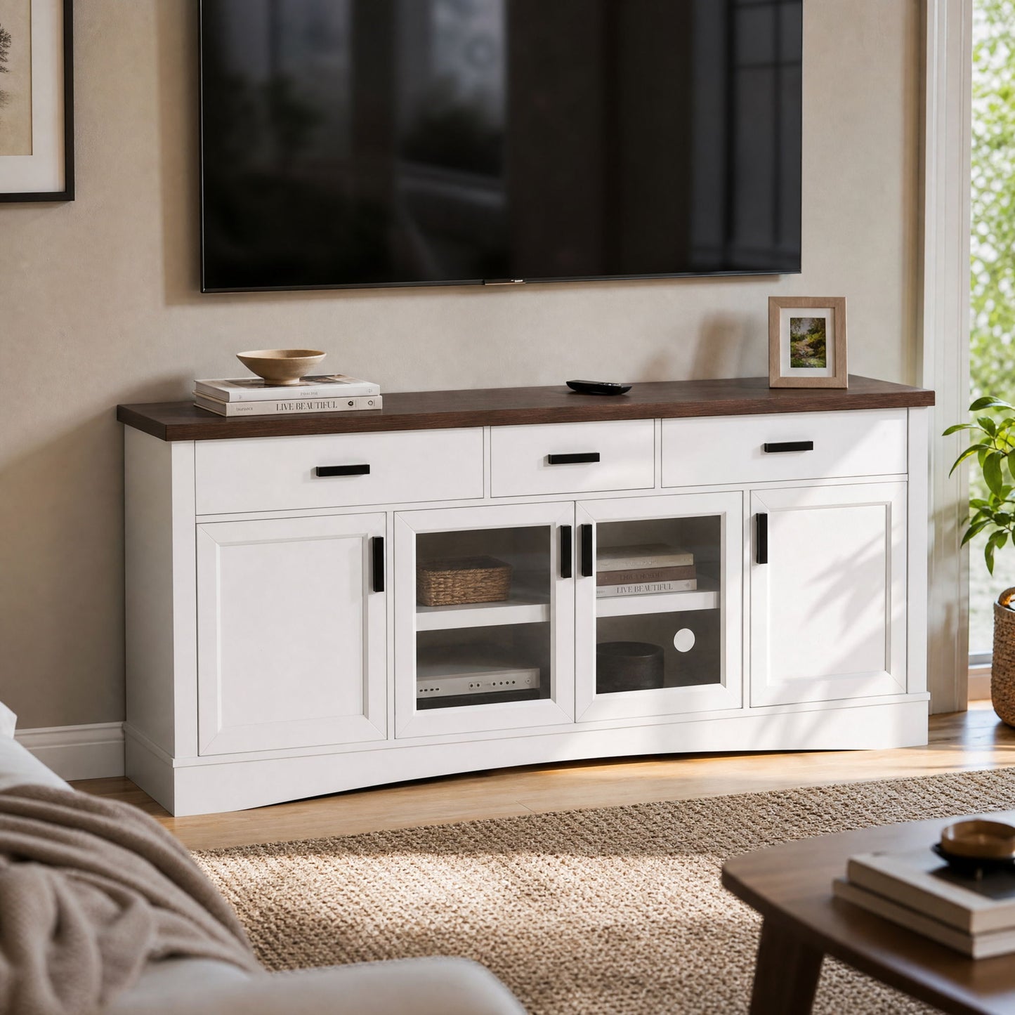 Modern TV Console & Adjustable Shelves